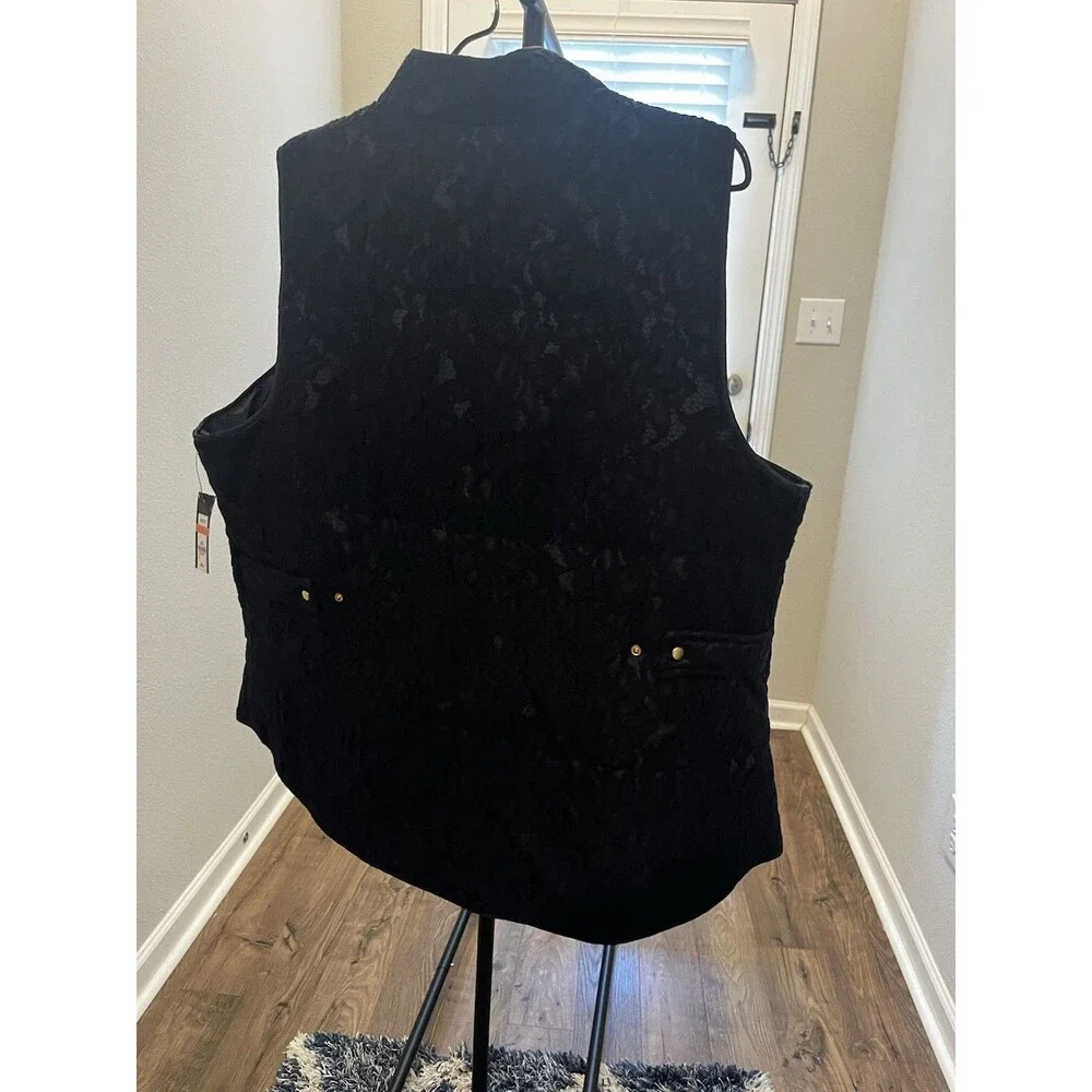 NWT Crown & Ivy Curvy Lace Vest – Navy Blue – Size 2x curvy - Picture 13 of 16